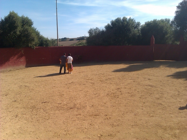Sujetando el capote entre dos